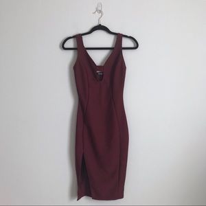 Fashion Nova Burgandy/Maroon Bodycon Dress Size S
